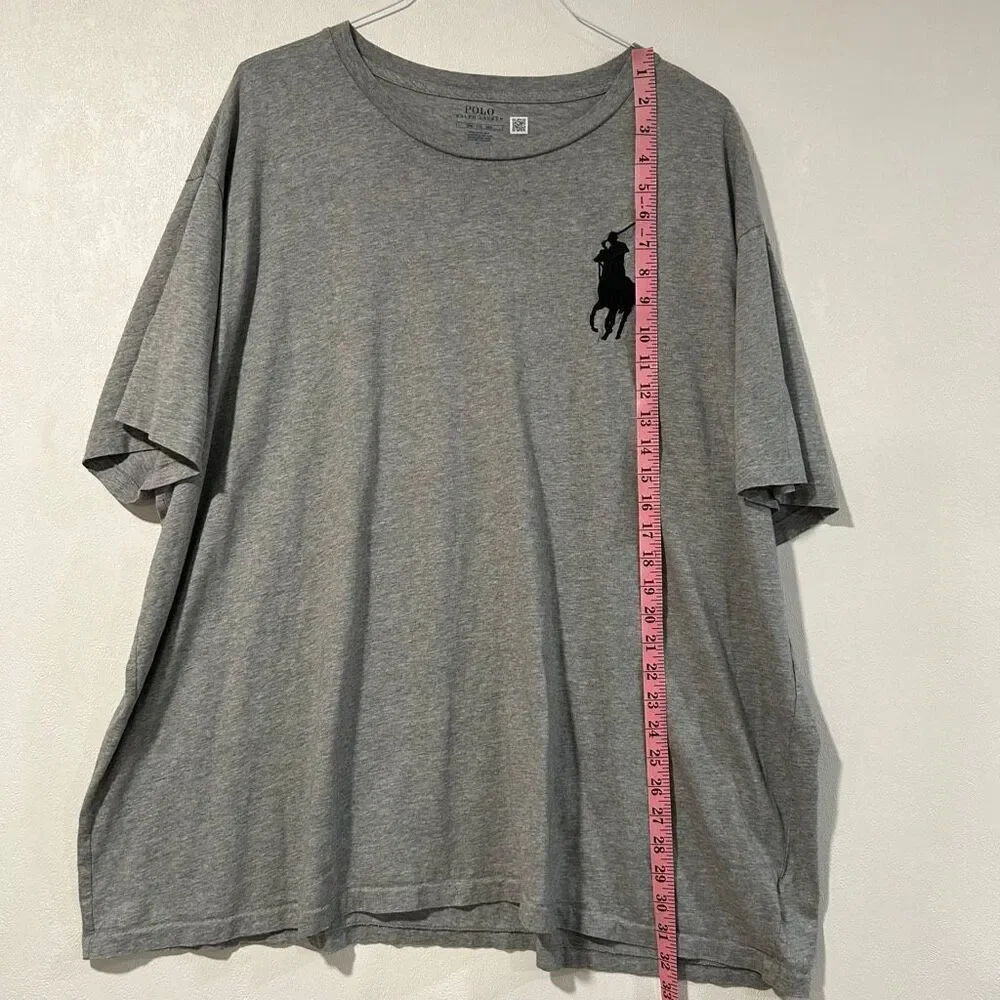 Polo Ralph Lauren 3XB Gray Big Pony T-Shirt – Big & Tall Graphic Tee #3 Sleeve